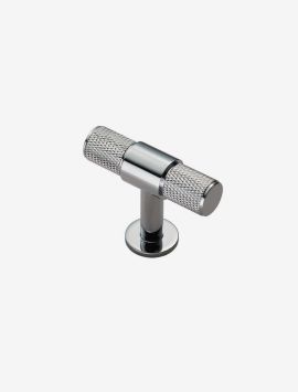 Knurled T-Bar Knob - Polished Chrome