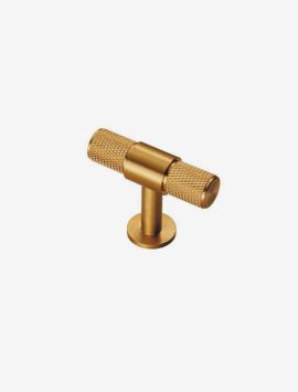 Knurled T-Bar Knob - Satin Brass