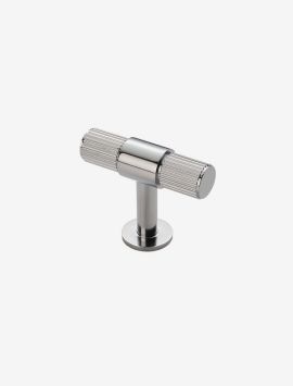 Lines T-Bar Knob - Polished Chrome