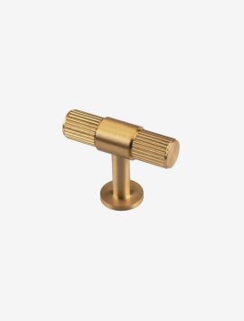 Lines T-Bar Knob - Satin Brass