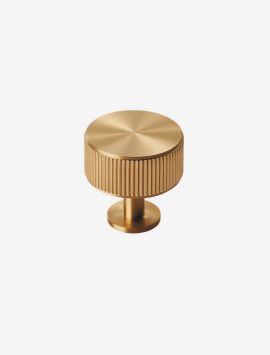 Lines Radio Knob - Satin Brass