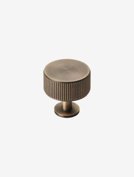 Lines Radio Knob - Antique Brass