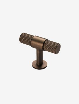 Lines T-Bar Knob - Antique Brass